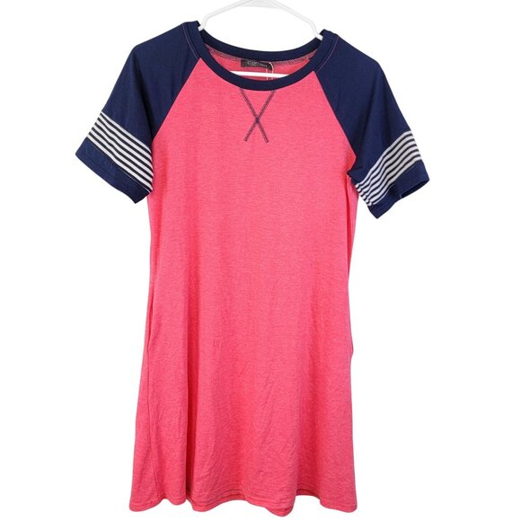 Camisa Mini Shirt Dress Women Small Pink Blue A-line New with Tags Spring Casual - Picture 10 of 10